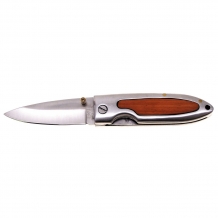 Нож складной, одноручный, серебристый, с деревянной вставкой Fox Outdoor 		 